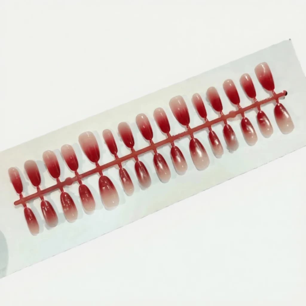 Nalepovacie nechty Ombre Cat Eye s kamienkami, 30 ks