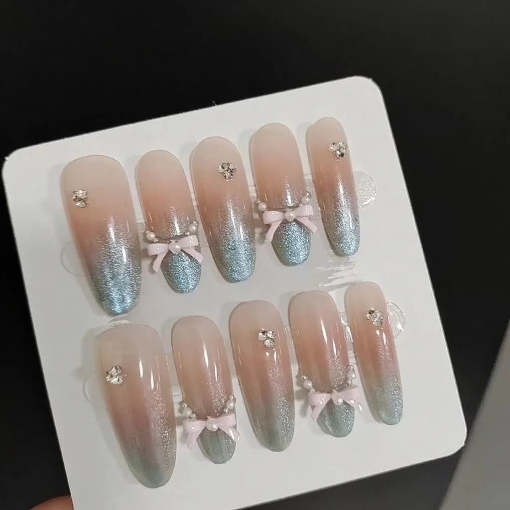 Nalepovacie nechty, morská soľ, leopard, mačacie oko, mašlička, dlhé stiletto